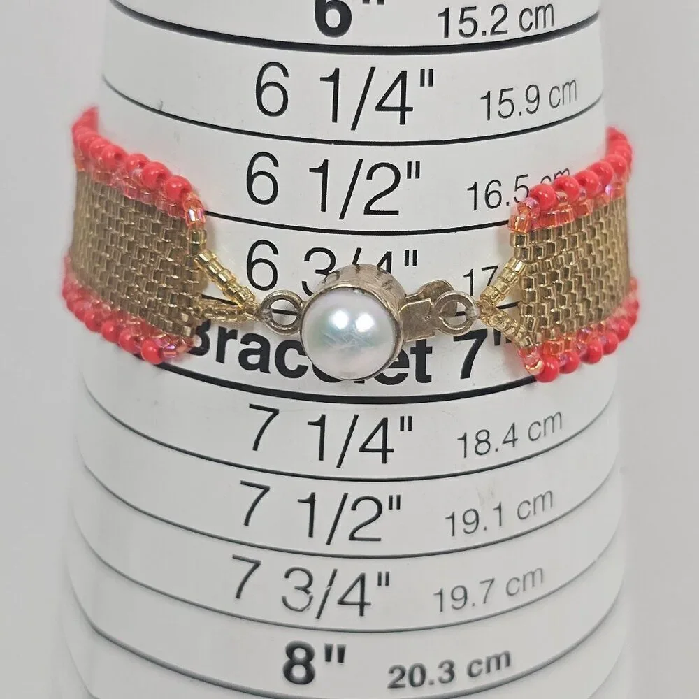 Hand Crafted gold red
